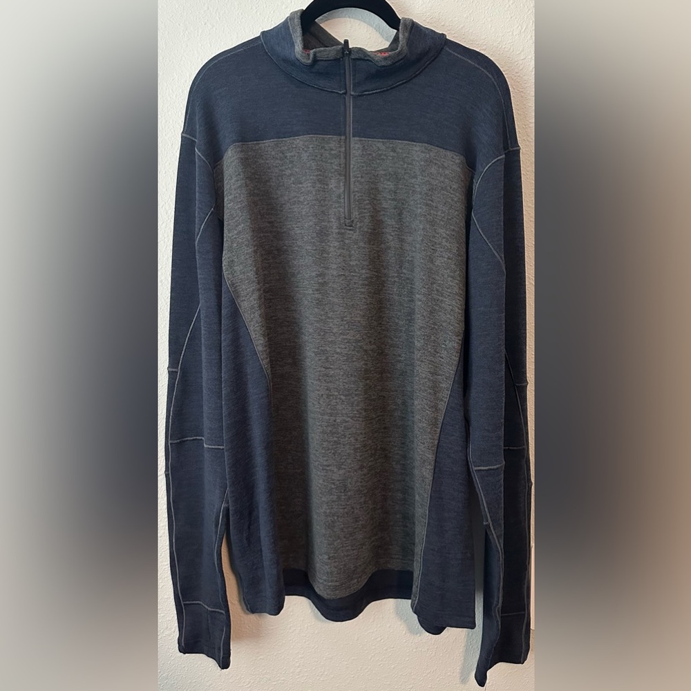 Field & Forest Outfitters Men’s Quarter Zip Navy/Gray Pullover NWOT Size XL